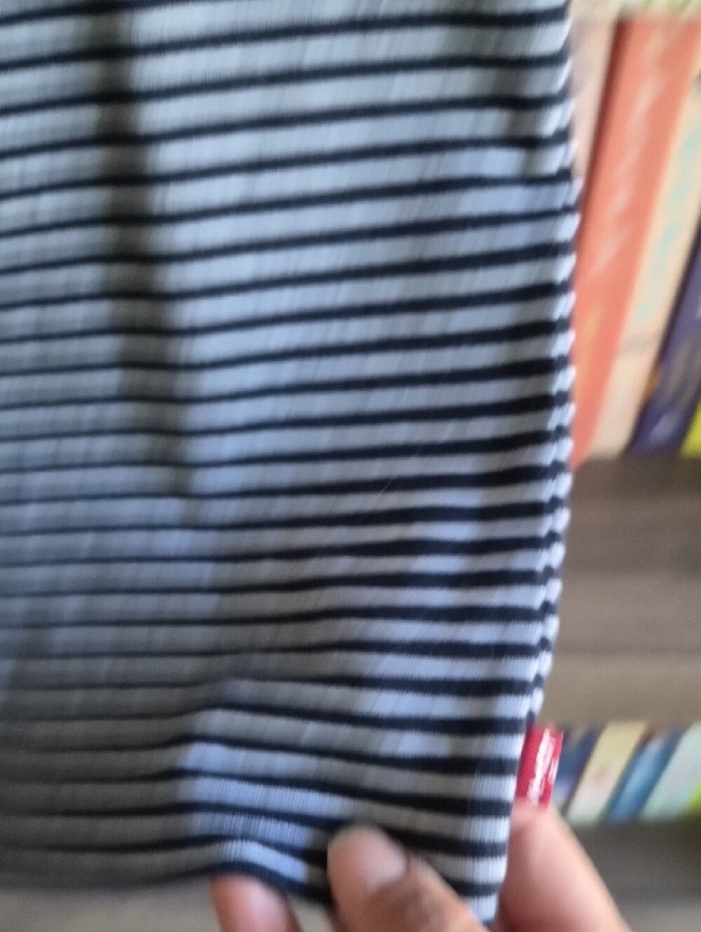 Levi's Navy and White Striped Mock-Neck Crop Top - Picture 5 of 6